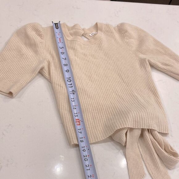 Reformation Alida Open Back Cashmere Sweater Cream Beige Size M - Picture 8 of 9